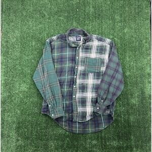 VTG Gap Flannel Shirt Multi-PLAIDS Mens XL Greens/Blues